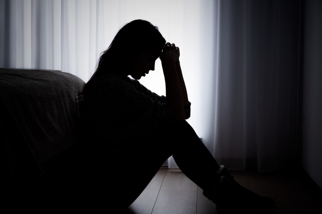 woman with depression could be at risk of self-harm