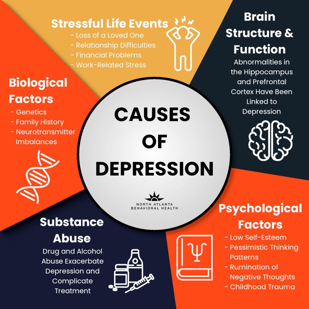 infographic on the causes of depression