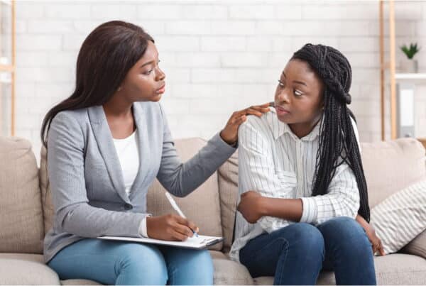 therapy session for thoughts of suicide