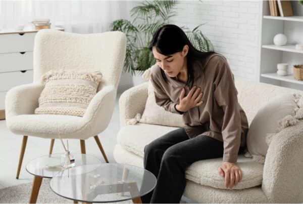 woman having a panic attack