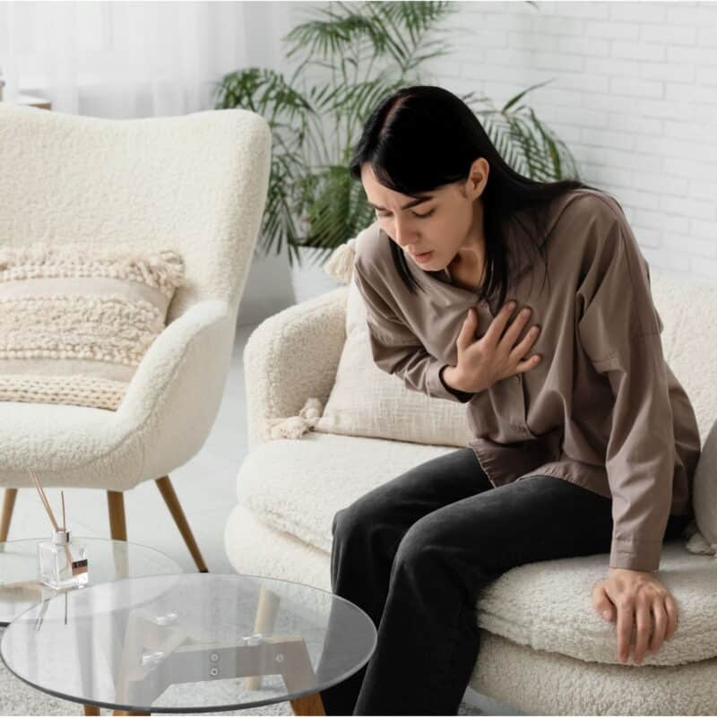 woman having a panic attack